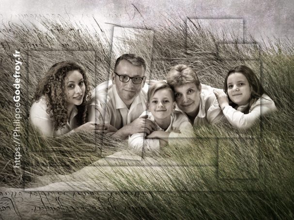 Tableau de famille fait d'après un shooting réalisé Studio Boudoir à Boissy Saint Léger